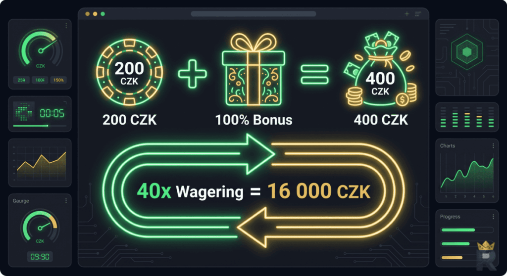 Matematika uvítacího bonusu za vklad 200 Kč