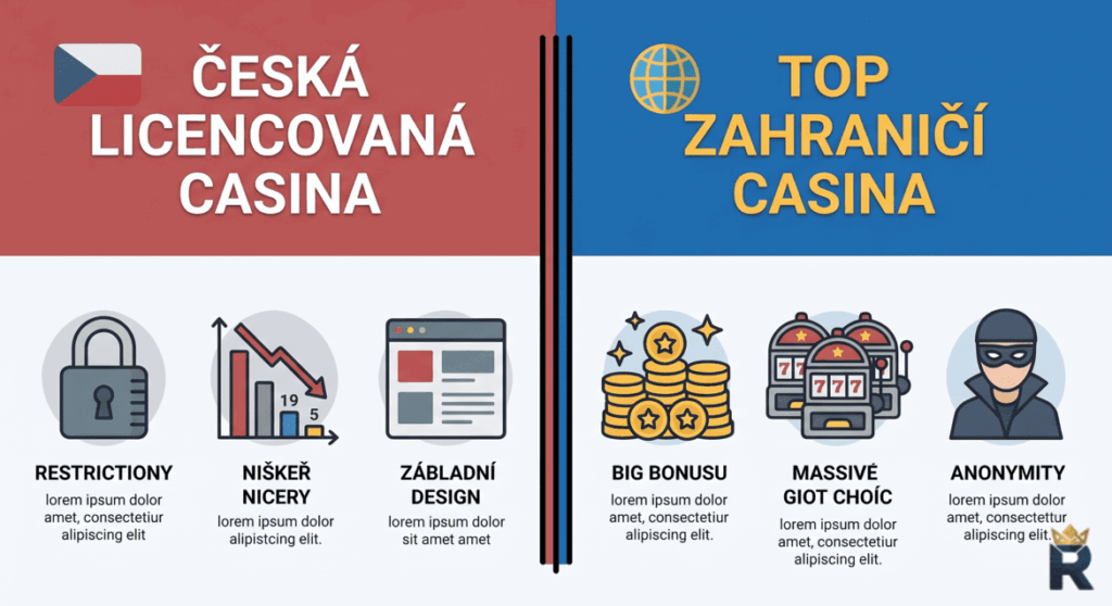 Srovnání výhod českých licencovaných casin a zahraničních casin